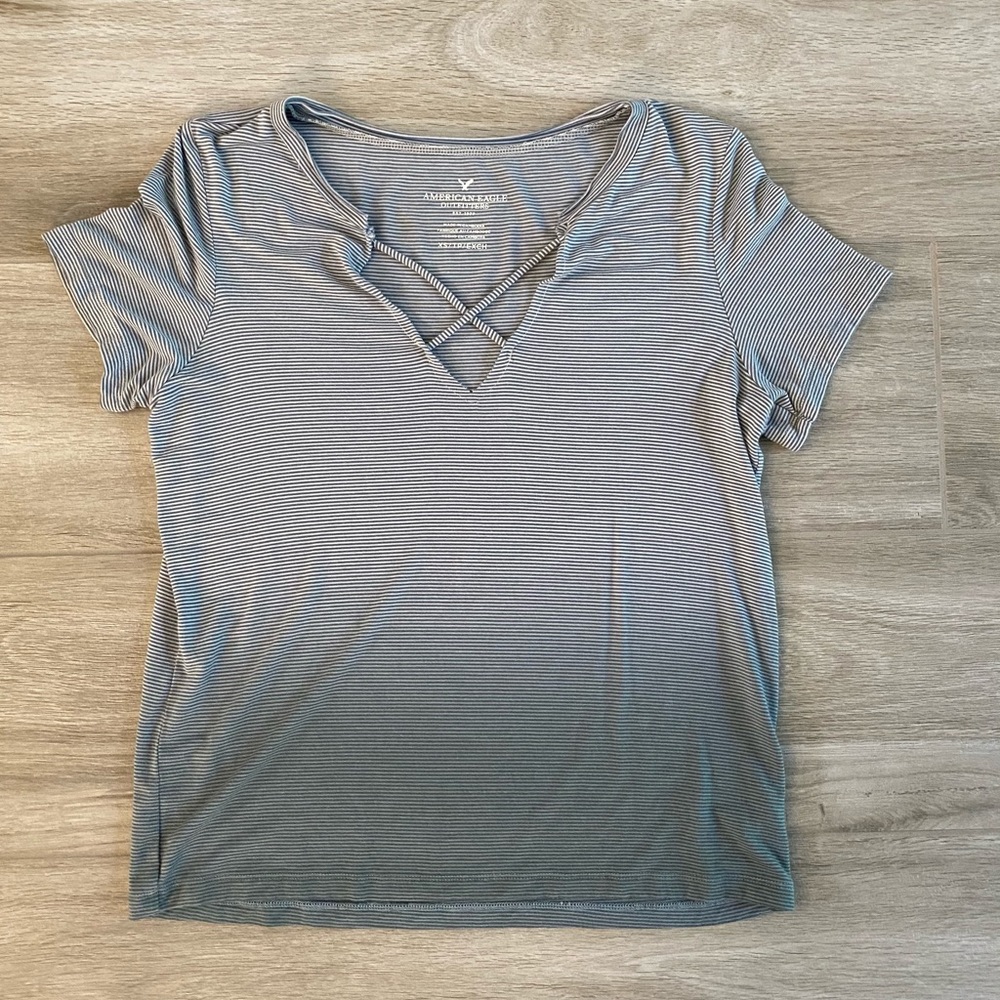 American Eagle Soft & Sexy Green Ombré Shirt top